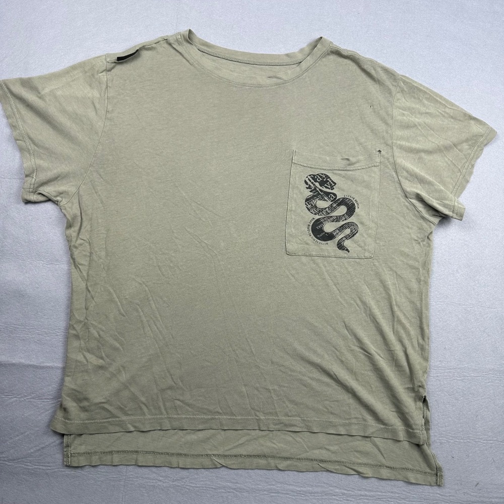 Taylor Swift Reputation Stadium Tour Snake Pocket T-Shirt Olive Green Large